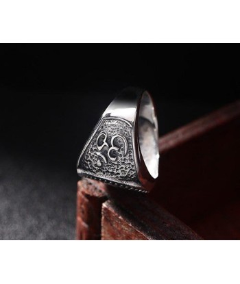 Bague Bouddha avec Puissant Symbole AUM (Argent) les muscles