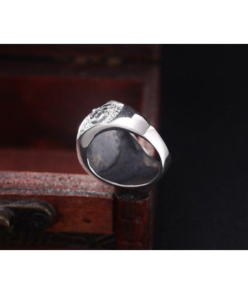 Bague Bouddha avec Puissant Symbole AUM (Argent) les muscles