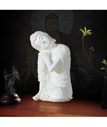 Statue Bouddha en Blanc basket pas cher