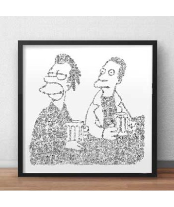 Lenny and Carl - The Simpsons rembourrage situé sous