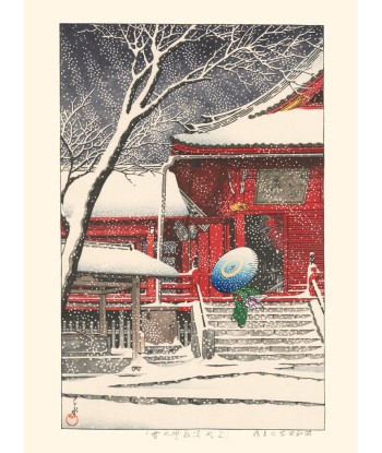 Neige au Kiyomizudo à Ueno, de Kawase Hasui | Reproduction Fine Art chez Cornerstreet bien 