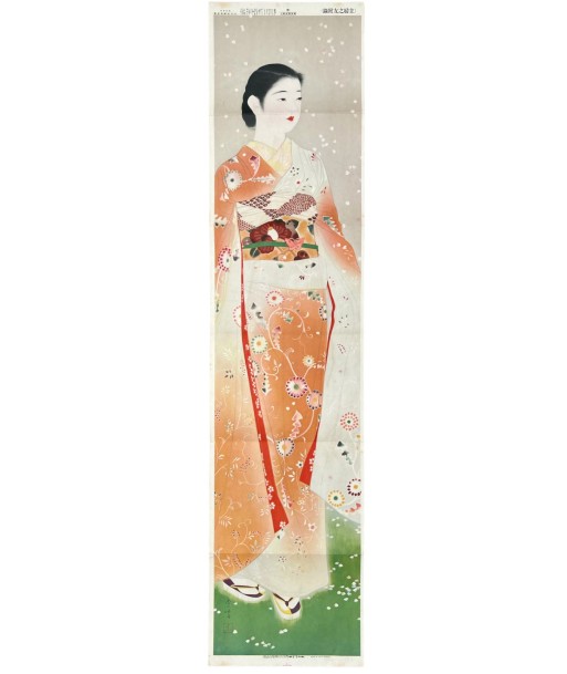 Estampe Japonaise de Yamakawa Shuho | Beauté en Kimono - Fleur - Lithographie commande en ligne