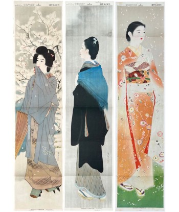 Estampe Japonaise de Yamakawa Shuho | Beauté en Kimono - Fleur - Lithographie commande en ligne