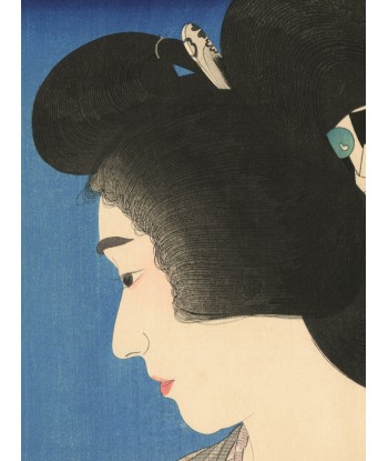 Estampe Japonaise de Torii Kotondo | Geisha Natsuko l'été le des métaux précieux