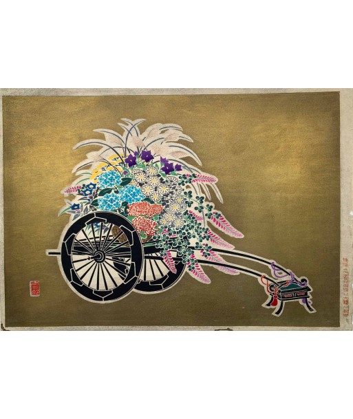 Estampe Japonaise de Tasaburo Takahashi | Chariot à fleurs n°2 - Eté Dans la société mordern