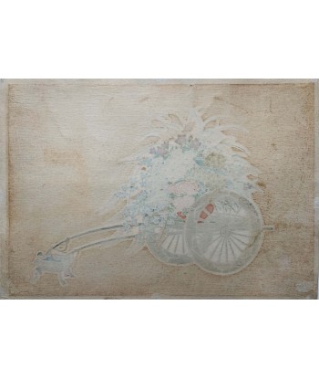 Estampe Japonaise de Tasaburo Takahashi | Chariot à fleurs n°2 - Eté Dans la société mordern