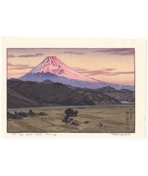 Estampe Japonaise de Yoshida Toshi | le Mont Fuji vu de Ohito, le matin 2023