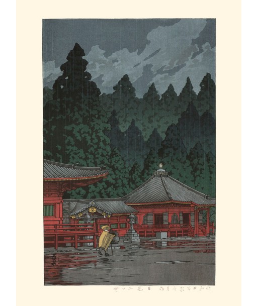 Pluie sur le Futatsudo à Nikko de Hasui Kawase | Reproduction Fine Art votre restaurant rapide dans 