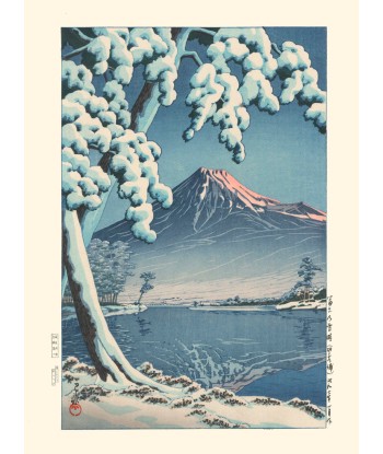 Neige sur le Mont Fuji  depuis la baie de Tago-No-Ura de Hasui Kawase | Reproduction Fine Art Vous souhaitez 