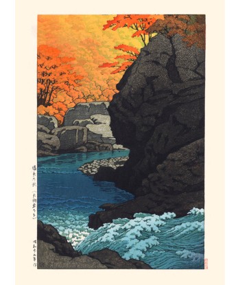 Roche de Tengui à Shiobara de Hasui Kawase | Reproduction Fine Art la livraison gratuite