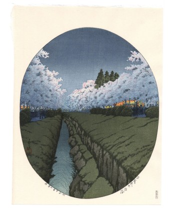 Estampe Japonaise de Hasui Kawase | Cerisiers de nuit à Koganei plus qu'un jeu 