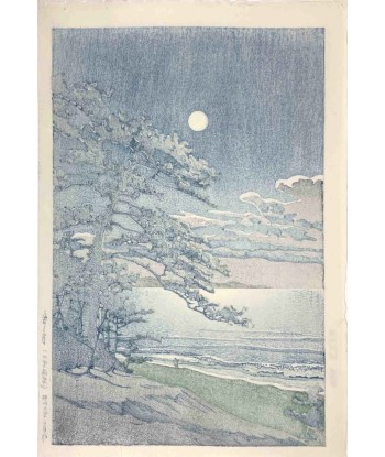 Estampe Japonaise de Kawase Hasui | Lune de printemps à Ninomiya Faites des économies