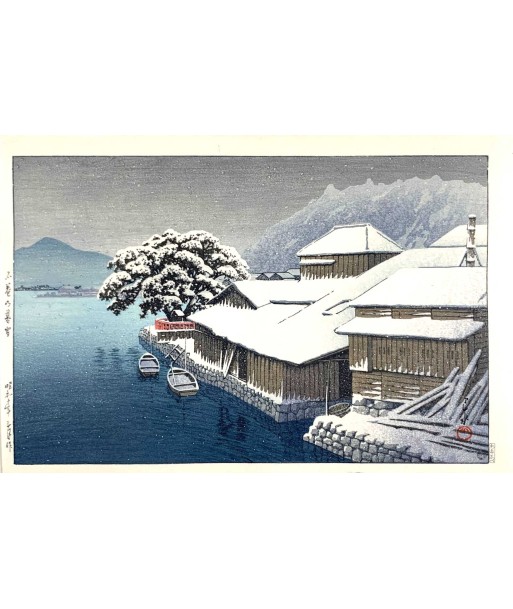 Neige à Ishinomaki de Hasui Kawase | Reproduction Fine Art pas cher 