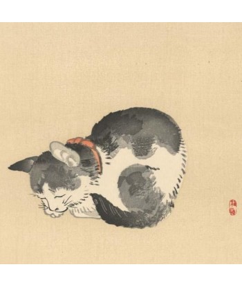 Chat endormi de Kono Bairei | Reproduction Fine Art Comparez et commandez 