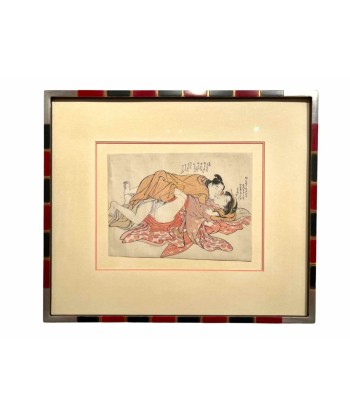 Estampe Japonaise Encadrée de Shuncho Katsukawa | Shunga - Erotique Jusqu'à 80% De Réduction