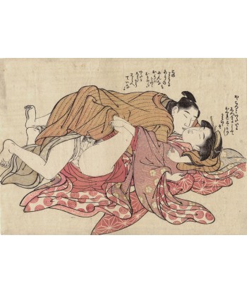 Estampe Japonaise Encadrée de Shuncho Katsukawa | Shunga - Erotique Jusqu'à 80% De Réduction