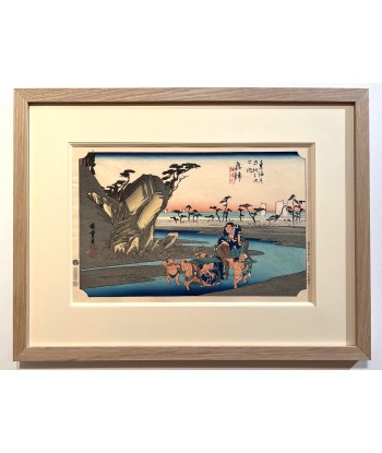 Estampe Japonaise Encadrée de Hiroshige | Le Grand Tokaido n°18 Okitsu Le MVP de beaucoup