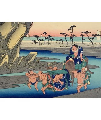 Estampe Japonaise Encadrée de Hiroshige | Le Grand Tokaido n°18 Okitsu Le MVP de beaucoup