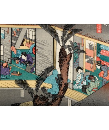 Estampe Japonaise de Hiroshige | Le Grand Tokaido n°37 Akasaka de l' environnement