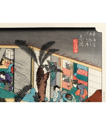 Estampe Japonaise de Hiroshige | Le Grand Tokaido n°37 Akasaka de l' environnement