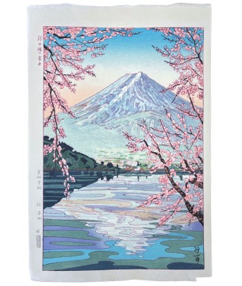 Estampe Japonaise de Okada Koichi | Mont Fuji vu du lac Kawaguchi Vous souhaitez 