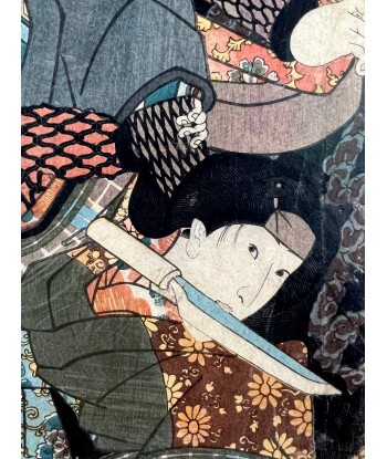 Estampe Japonaise Encadrée de Kunisada | Histoire du Samouraï Saito Kuranokuke Jusqu'à 80% De Réduction