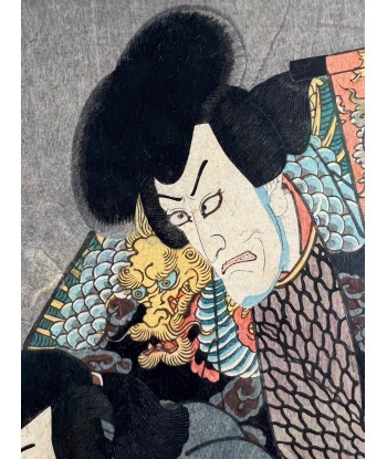 Estampe Japonaise Encadrée de Kunisada | Histoire du Samouraï Saito Kuranokuke Jusqu'à 80% De Réduction