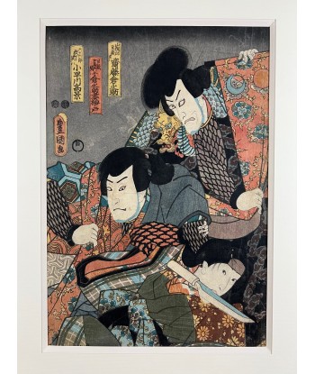 Estampe Japonaise Encadrée de Kunisada | Histoire du Samouraï Saito Kuranokuke Jusqu'à 80% De Réduction