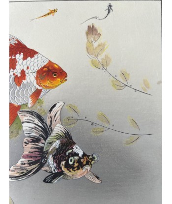 Estampe Japonaise de Tsuchiya Rakusan | Goldfish - Poissons Rouges votre