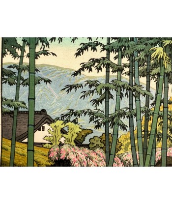 Estampe Japonaise de Yoshida Toshi | Jardin de Bambou au Musée d'Hakone france