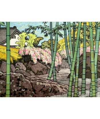 Estampe Japonaise de Yoshida Toshi | Jardin de Bambou au Musée d'Hakone france