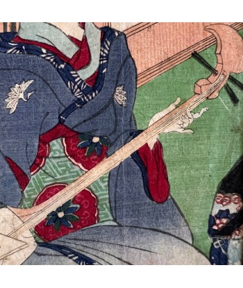 Estampe Japonaise de Kunisada | Musiciennes et danseuses l'évolution des habitudes 