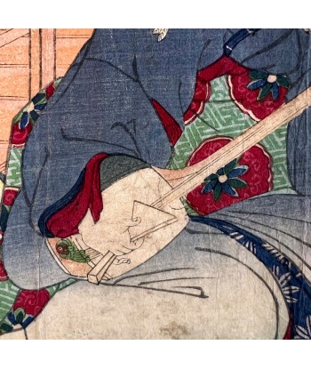 Estampe Japonaise de Kunisada | Musiciennes et danseuses l'évolution des habitudes 