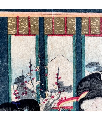 Estampe Japonaise de Kunisada | Musiciennes et danseuses l'évolution des habitudes 