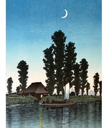 Estampe Japonaise de Hasui Kawase | Soir à Itako - Misurigi ou a consommer sur place