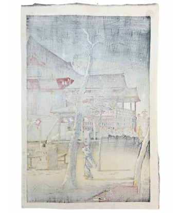 Estampe Japonaise de Koitsu Tsuchiya | Crépuscule au Temple Kiyomizudo de Ueno Fin de série