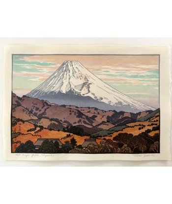 Estampe Japonaise de Yoshida Toshi | Le Mont Fuji vu de Nagaoka en Hiver Véritable concentré