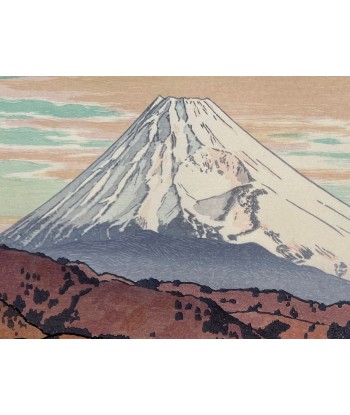 Estampe Japonaise de Yoshida Toshi | Le Mont Fuji vu de Nagaoka en Hiver Véritable concentré