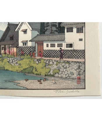 Estampe Japonaise de Yoshida Toshi | Le Village de Matsumoto les ctes