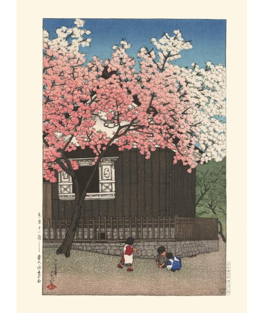 Printemps à Atagoyama de Kawase Hasui | Reproduction Fine Art hantent personnes