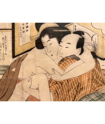 Estampe Japonaise Encadrée de Shuncho | Shunga - Erotique commande en ligne