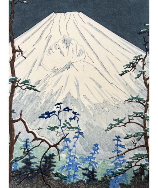 Estampe Japonaise de Okada Koichi | Mont Fuji vu de Hakone la nuit Economisez 