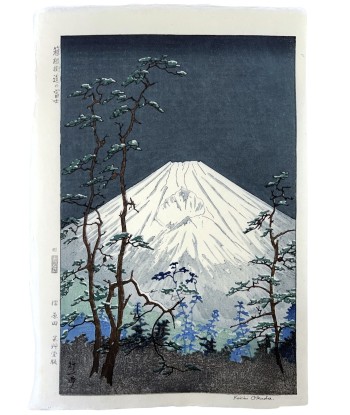 Estampe Japonaise de Okada Koichi | Mont Fuji vu de Hakone la nuit Economisez 