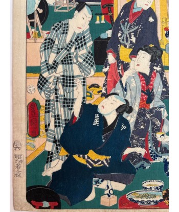 Estampe Japonaise de Kunisada | Les frères Soga - Syllabe Ru Livraison rapide