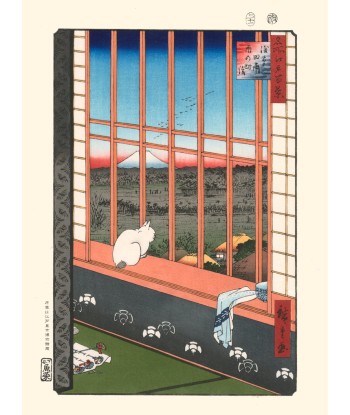 Chat à la fenêtre de Hiroshige | Reproduction Fine Art destockage