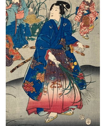 Estampe Japonaise de Kunisada II | Tempête à l'automne 50-70% off 