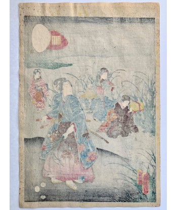 Estampe Japonaise de Kunisada II | Tempête à l'automne 50-70% off 