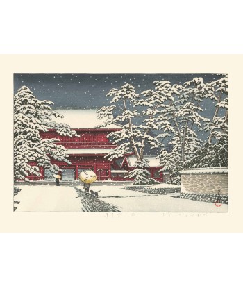 Le Temple Zojoji sous la Neige de Hasui Kawase | Reproduction Fine Art votre restaurant rapide dans 