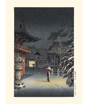 Neige au Sanctuaire de Nezu de Koitsu | Reproduction Fine Art le concept de la Pate a emporter 