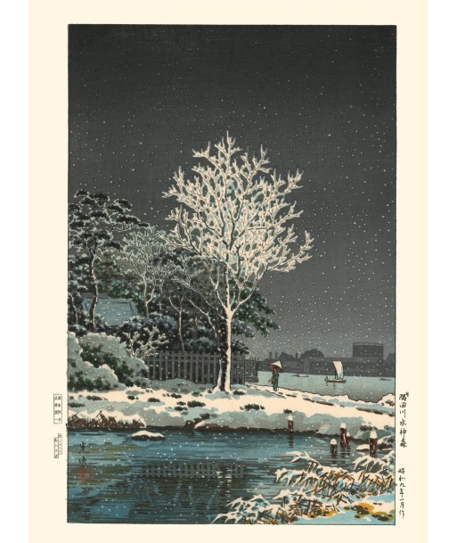 Neige sur la rivière Sumida de Koitsu | Reproduction Fine Art Profitez des Offres !